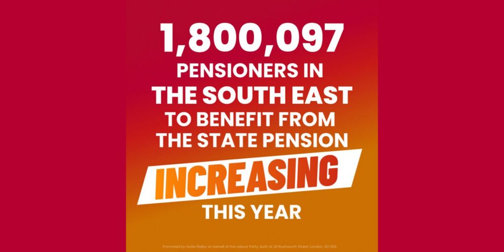Labour state pension increase poster