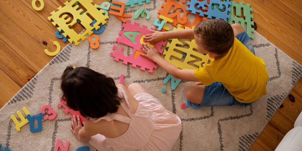 Children playing at school