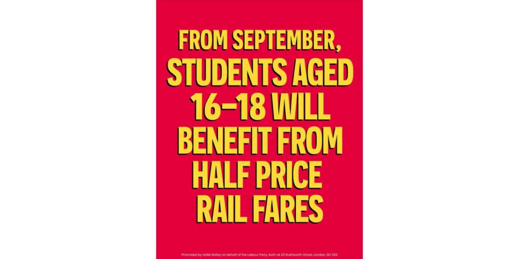 Half price rail fares for students